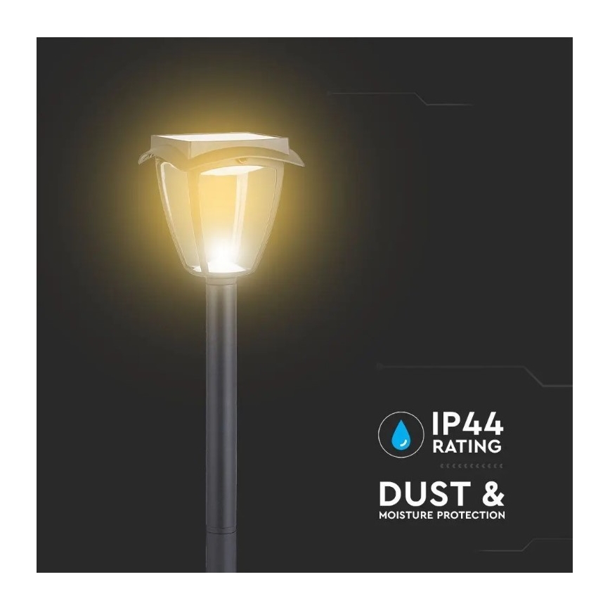 Lampă solară LED 2W, 230V, 93 cm, 3000/6000K, IP65, 2200 mAh