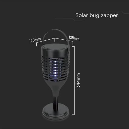 Lăcător solar LED pentru insecte 3în1 LED/1,3W/3,7V IP24 20 m² 2200 mAh