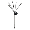 Lampă solară LED cu 6 LED-uri, 1,2 V, 300 mAh, IP44, negru