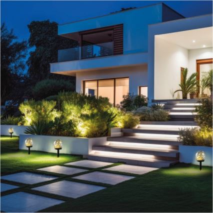 Lampă solară LED cu senzor GLEAM, 1,2 V, 3000 K, IP44, 40 mAh, transparent/negru