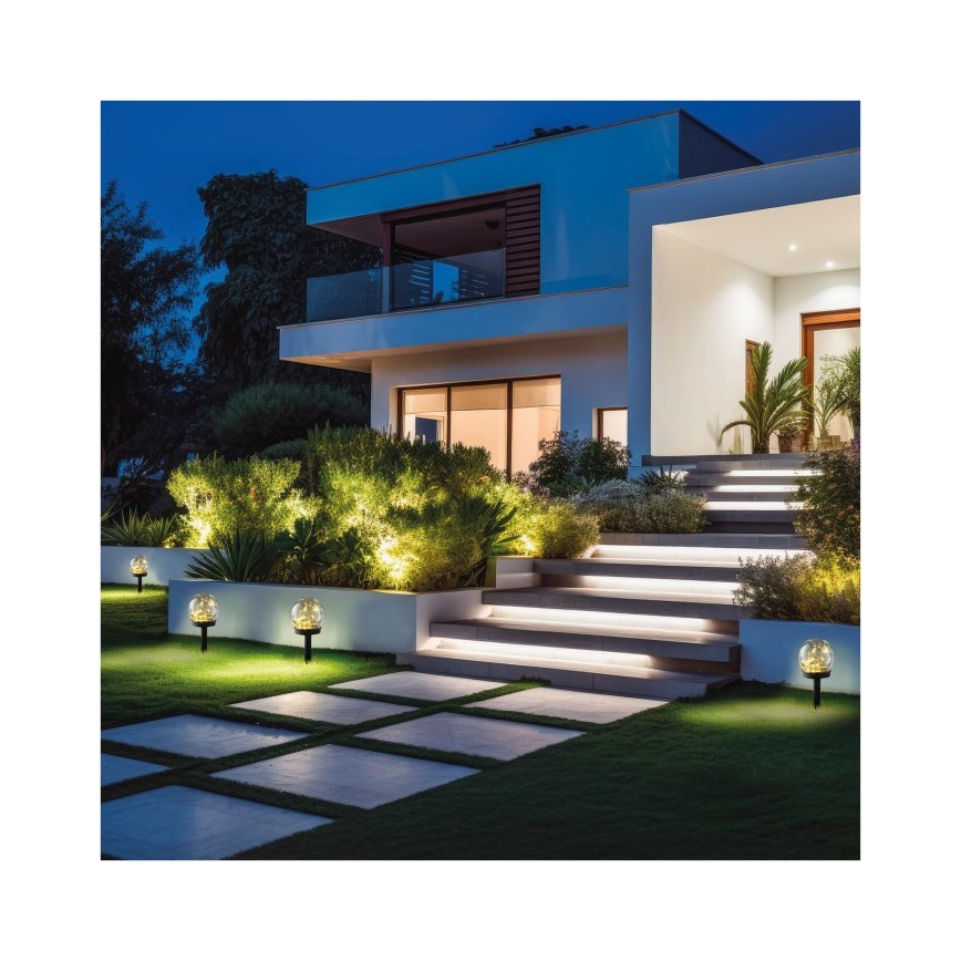 Lampă solară LED cu senzor GLEAM, 1,2 V, 3000 K, IP44, 40 mAh, transparent/negru