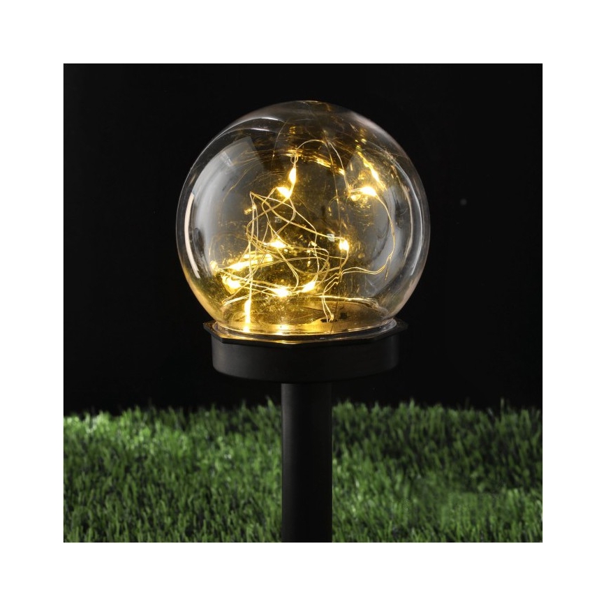 Lampă solară LED cu senzor GLEAM, 1,2 V, 3000 K, IP44, 40 mAh, transparent/negru