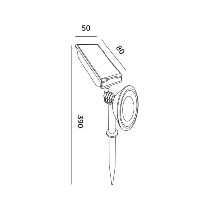 Lampă solară LED cu senzor LANCE, 1xAA, 4000K, IP44, 300 mAh