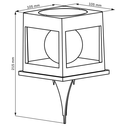 Lampă solară LED CUBO, 3,7 V, 1200 mAh, IP44, negru