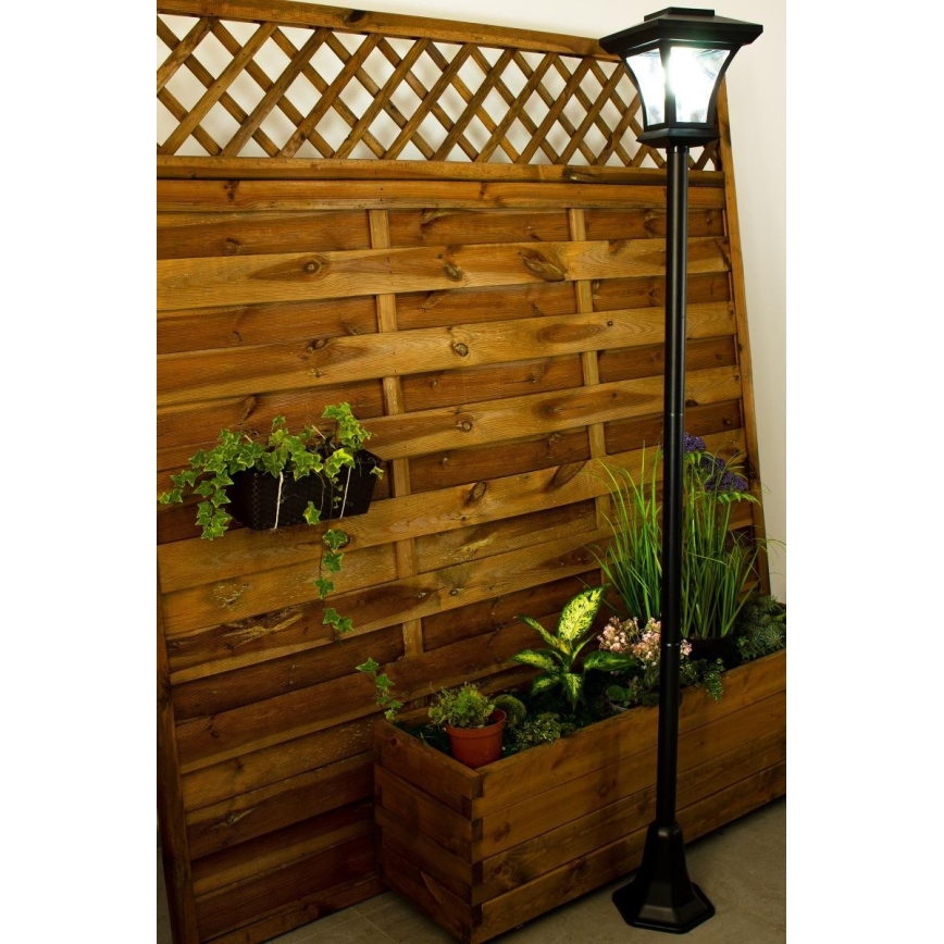 Lampă solară LED de exterior, 1,2 V, 1800 mAh, IP44, negru