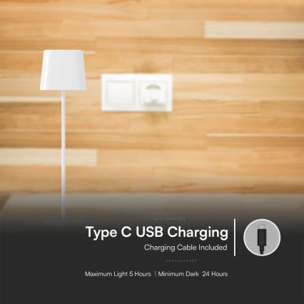 Lampă de birou LED solară reglabilă, cu încărcare prin atingere și magnet, LED/5W/5V, 3000-6000K, 3600 mAh, IP65, albă