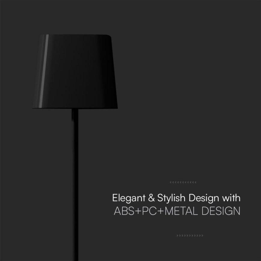 Lampă de birou LED solară cu încărcare, reglabilă, cu atingere și magnet, LED/5W/5V, 3000-6000K, 3600 mAh, IP65, neagră