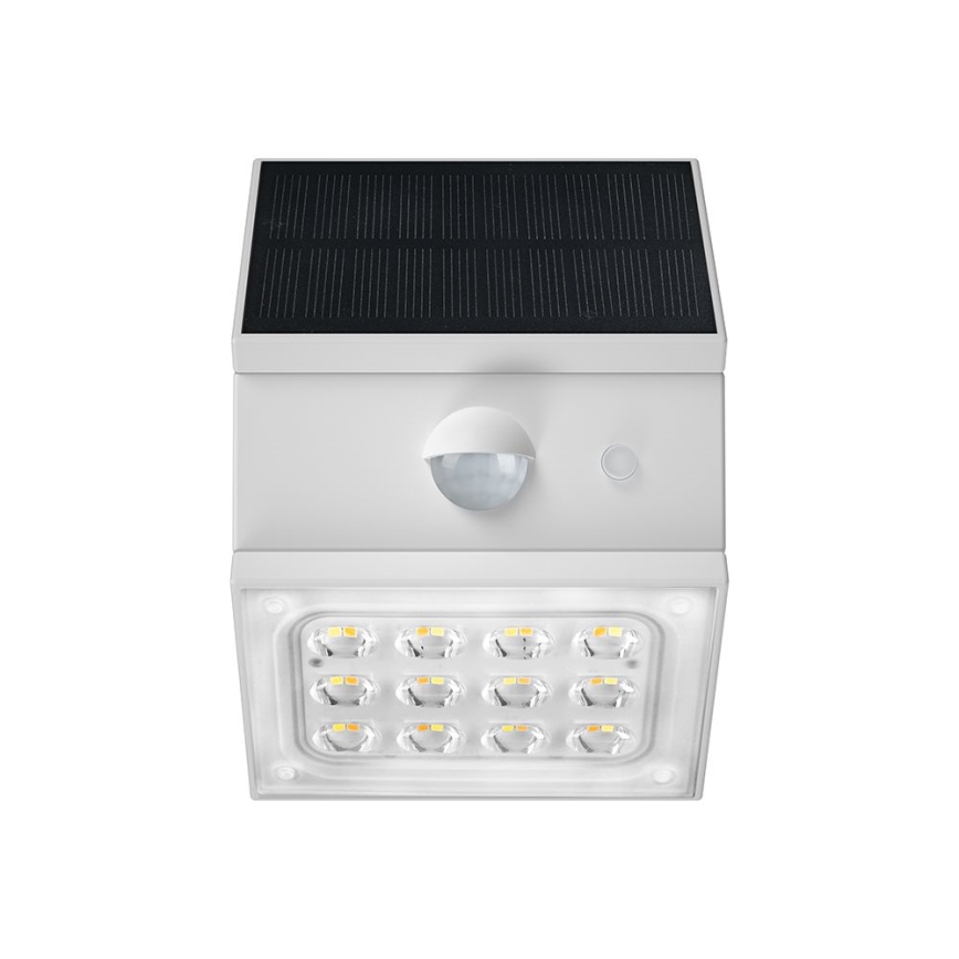 Lampă solară de perete LED cu senzor, 2,5 W, 3,7 V, 3000/4000/6000 K, IP65, 1200 mAh, albă