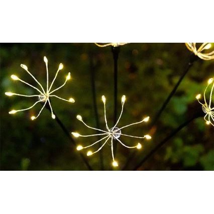 Lampă solară LED decorativă cu senzor, 1,2 V, 3000 K, 73 cm, 600 mAh, IP44