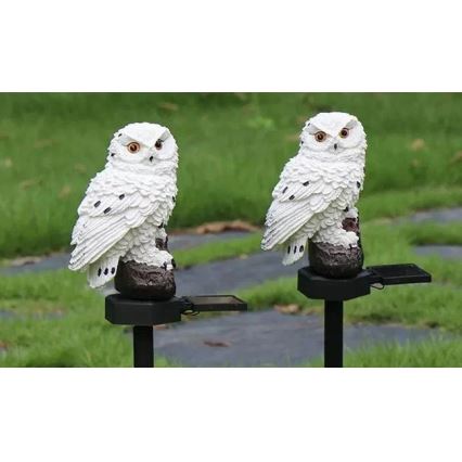 Lampă LED solară decorativă cu senzor 6xLED/1,2V 3000K 40 cm 600 mAh IP44 bufniță