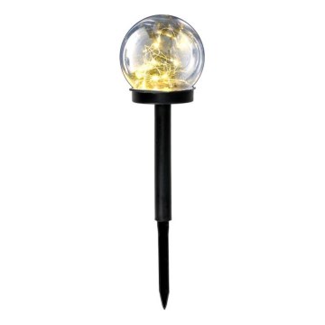 Lampă solară LED GLEAM, 1,2 V, 3000 K, IP44, 40 mAh, transparent/negru