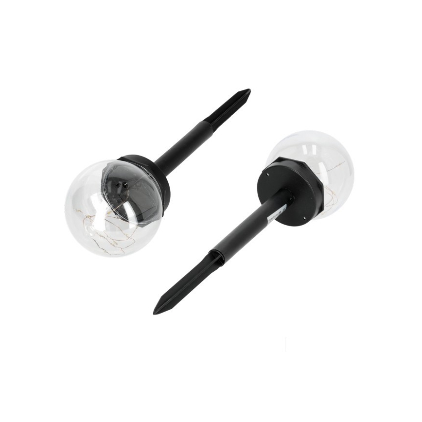 Lampă solară LED GLEAM, 1,2 V, 3000 K, IP44, 40 mAh, transparent/negru