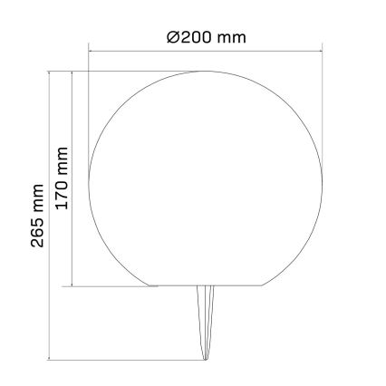 Lampă solară LED KULA, 3,2 V, 3000/4000/6500 K, Ø 20 cm, 500 mAh, IP65, albă