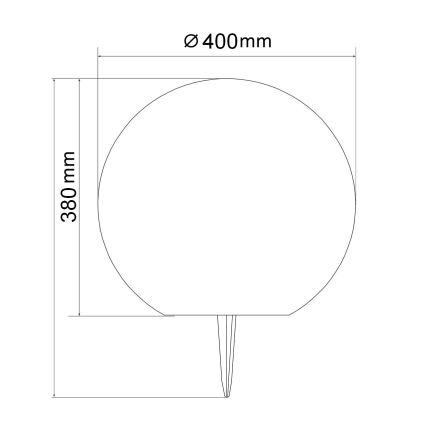 Lampă solară LED KULA, 3,7 V, 3000/4000/6500 K, Ø 40 cm, 2000 mAh, IP65, alb