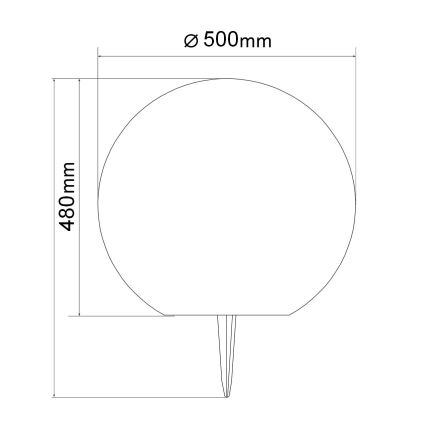 Lampă solară LED KULA, Ø 50 cm, 3,7 V, 2000 mAh, 3000/4000/6500 K, IP65, alb