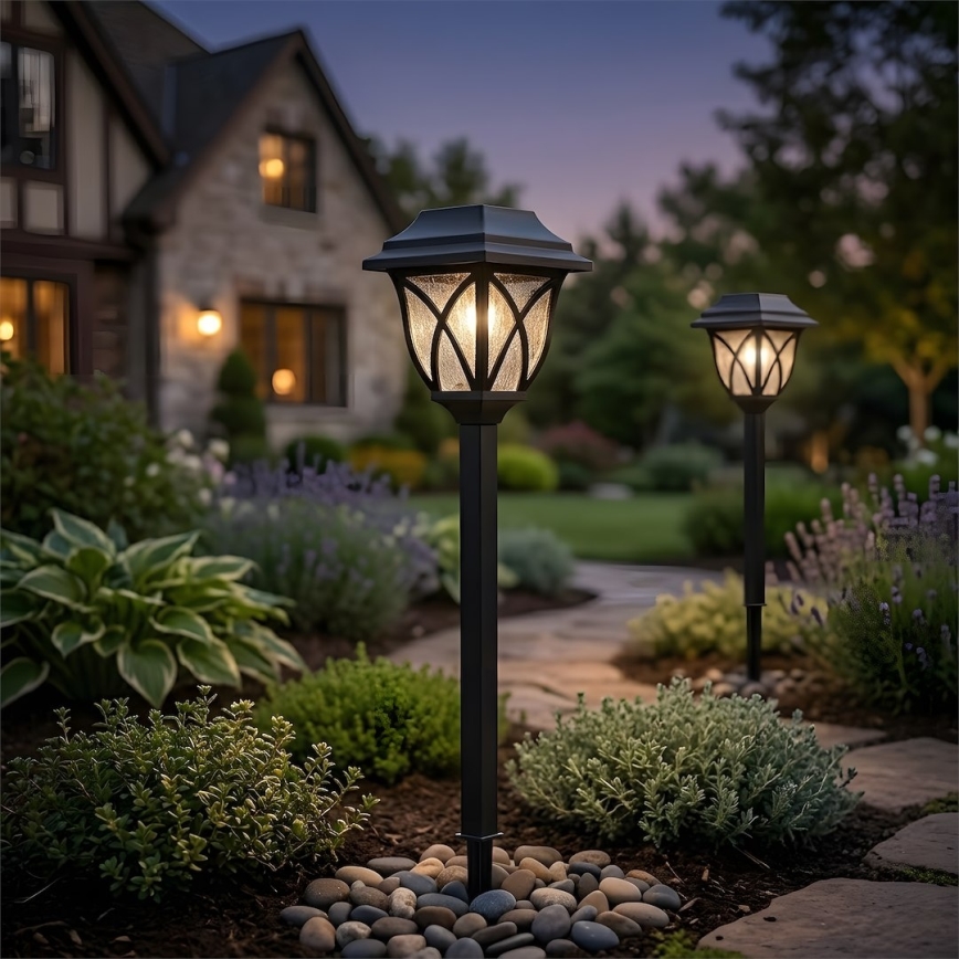 Lampă solară LED LAWN LED/1,2V 100 mAh 3000K 44 cm IP44 negru
