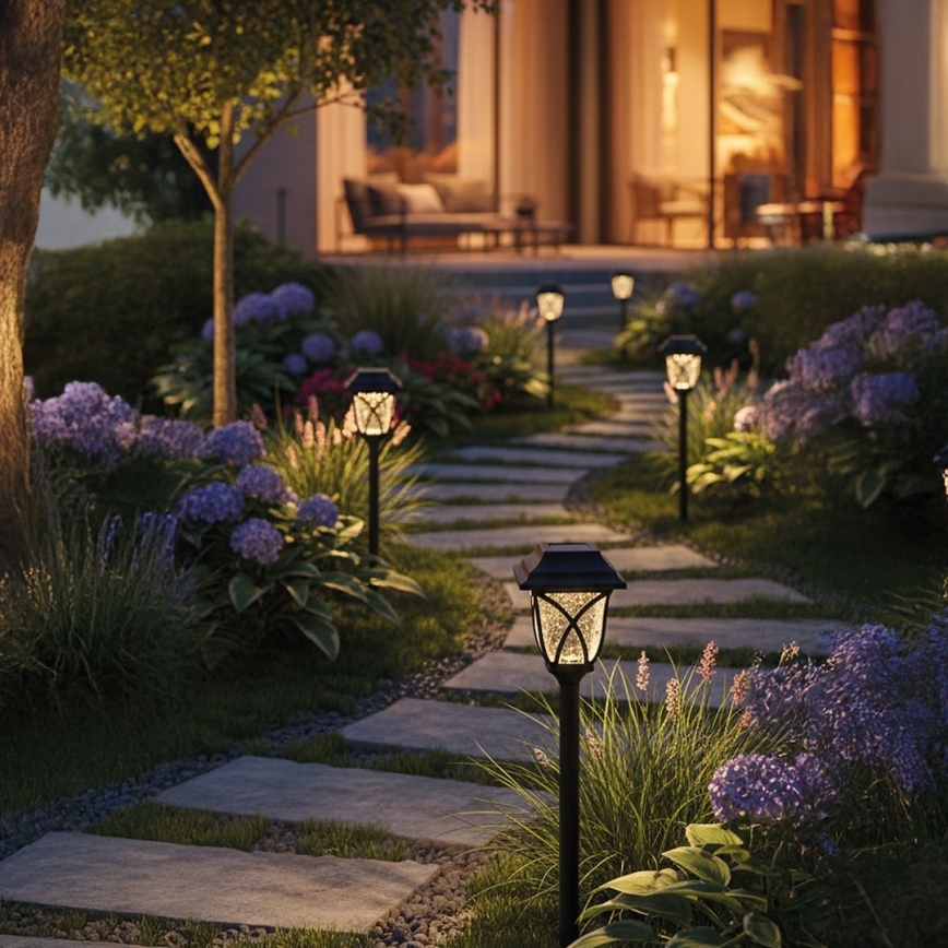 Lampă solară LED LAWN LED/1,2V 100 mAh 3000K 44 cm IP44 negru