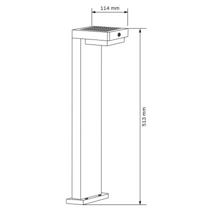 Lampă solară LED cu senzor MALI LED/4,5W/3,7V 2000 mAh IP44 neagră