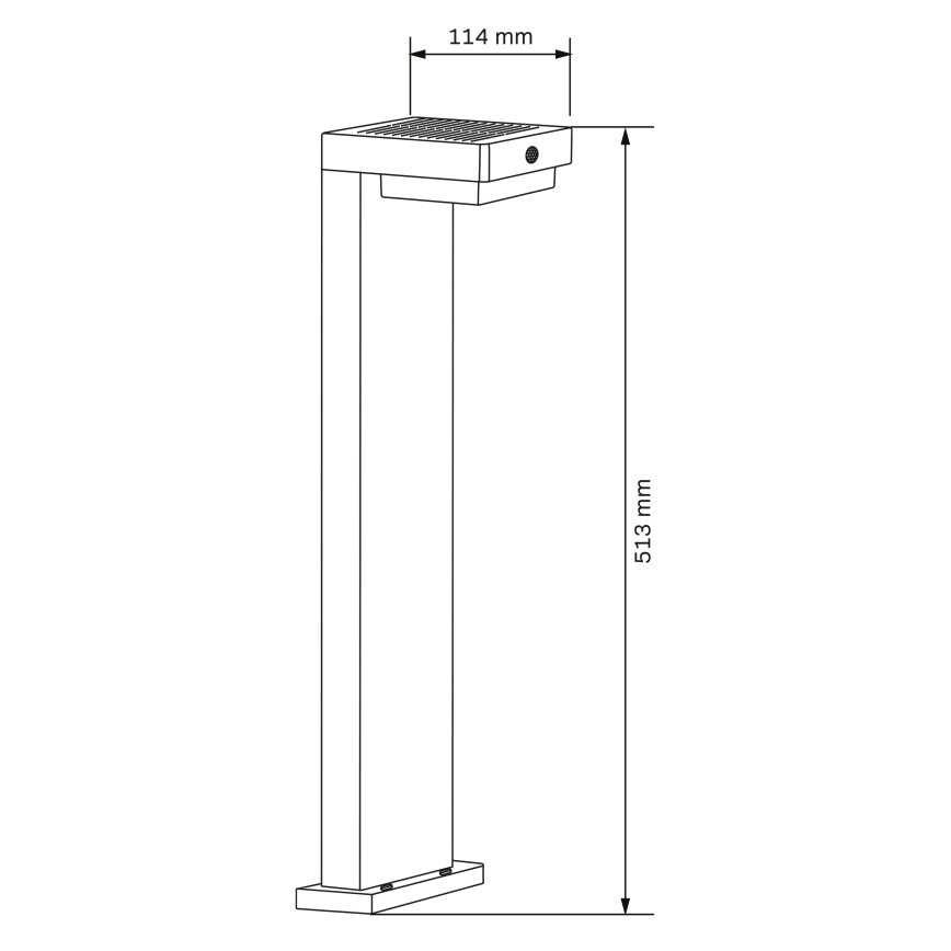 Lampă solară LED cu senzor MALI LED/4,5W/3,7V 2000 mAh IP44 neagră