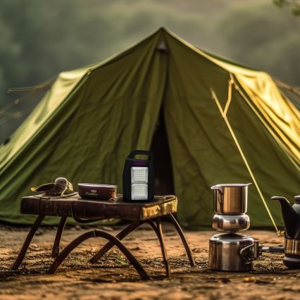 Lampă solară multifuncțională cu LED, difuzor și powerbank LED/5W/7200 mAh IP65