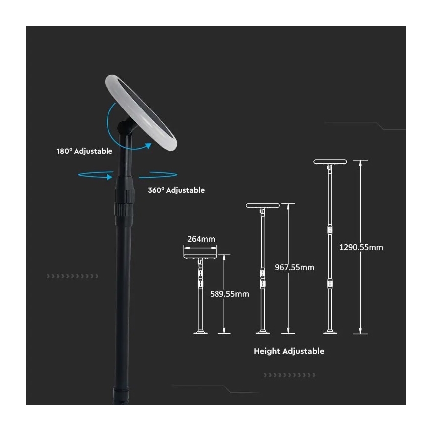 Lampă solară LED reglabilă GARDEN LED/8W/5V 60-129 cm 4000K IP65 2000 mAh