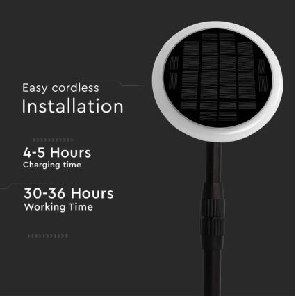 Lampă solară LED reglabilă GARDEN LED/8W/5V 60-129 cm 4000K IP65 2000 mAh