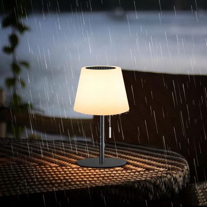 Lampă solară LED reglabilă LED/2W/5V USB 1200 mAh IP44 alb/negru