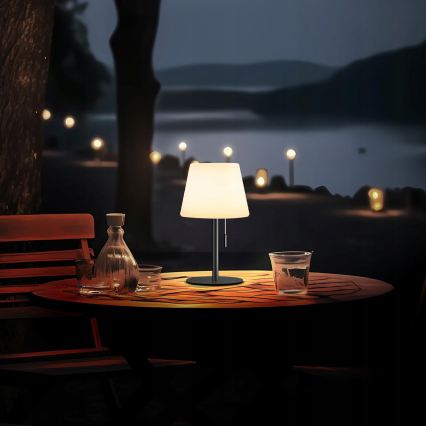 Lampă solară LED reglabilă LED/2W/5V USB 1200 mAh IP44 alb/negru