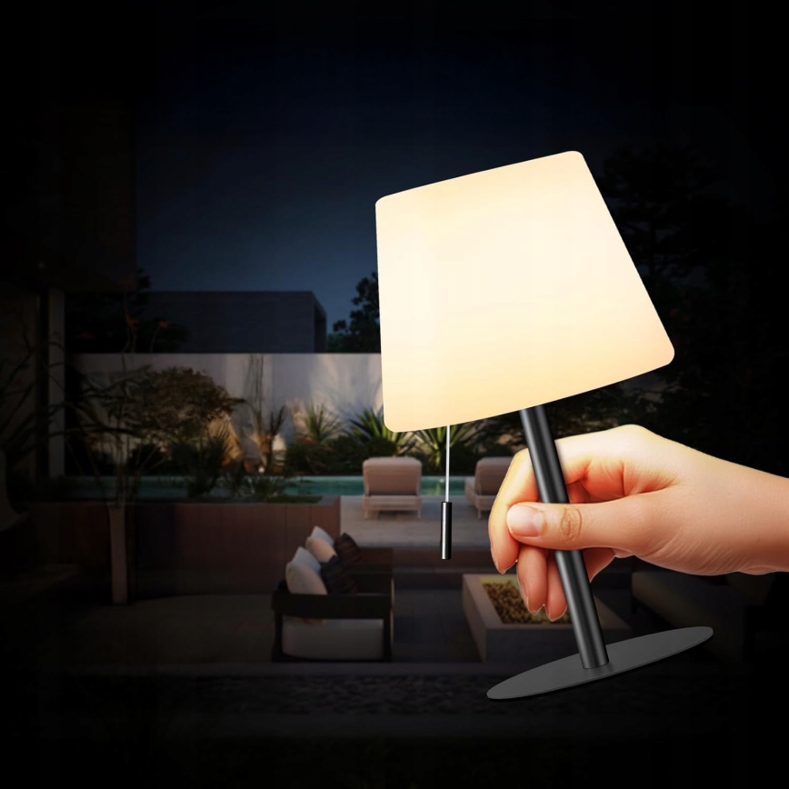 Lampă solară LED reglabilă LED/2W/5V USB 1200 mAh IP44 alb/negru