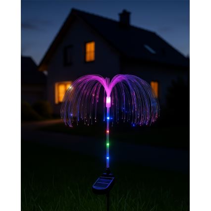 Lampă solară LED RGB, 1,2 V, 300 mAh, IP44, negru