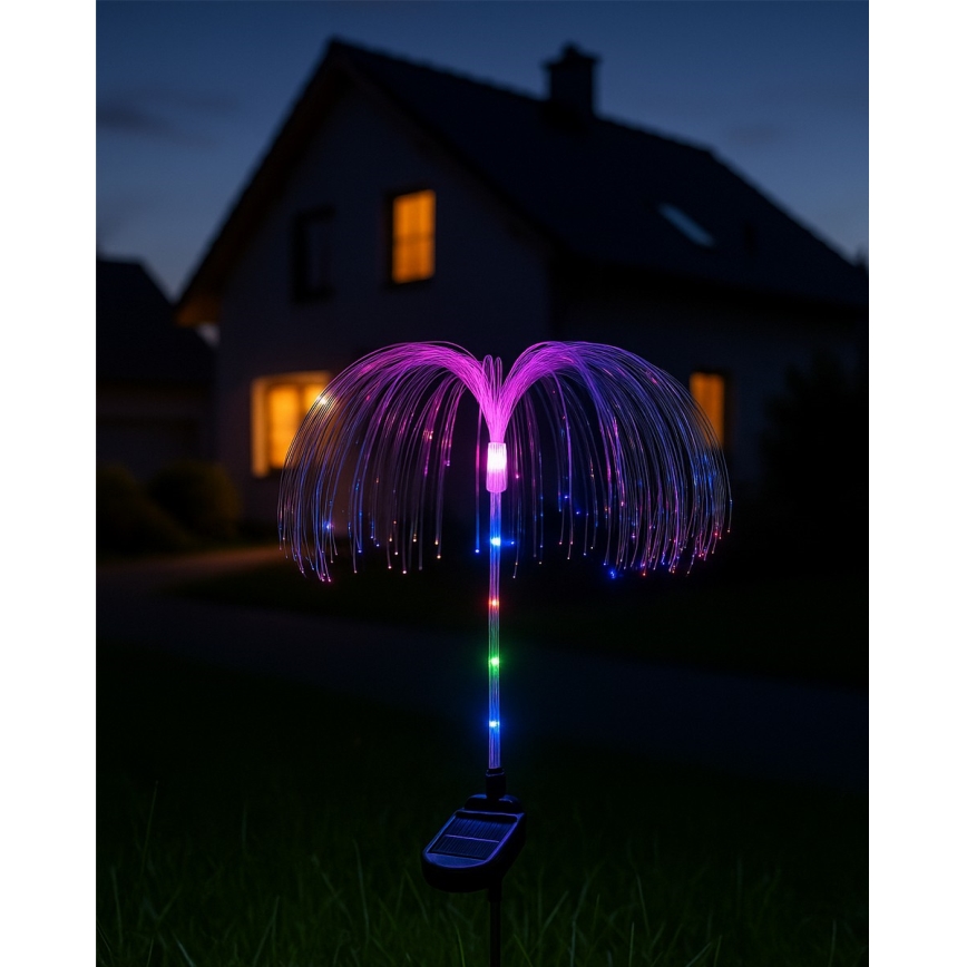 Lampă solară LED RGB, 1,2 V, 300 mAh, IP44, negru