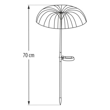 Lampă solară LED RGB, 1,2 V, 300 mAh, IP44, negru