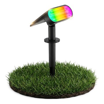 Lampă solară LED RGB 2 în 1 LED/3,7V 1200 mAh IP54 neagră