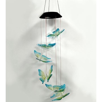 Lampă solară LED RGB 6xLED/1,2V 300 mAh IP44 - model fluture