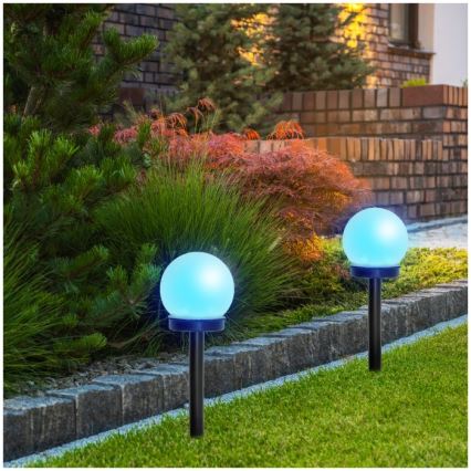 Lampă solară LED RGB SPHERE, 1,2 V, IP44, 40 mAh, Ø 10 cm