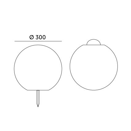Lampă solară GARDEN BALL LED RGBW dimabilă, 5W, 3,7V, 3000K, IP54, 2200 mAh, Ø 30 cm + telecomandă