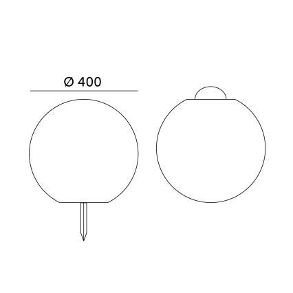 GARDEN BALL Lampă solară LED RGBW reglabilă, 5W/3,7V, 3000K, IP54, 2200 mAh, Ø 40 cm, cu telecomandă