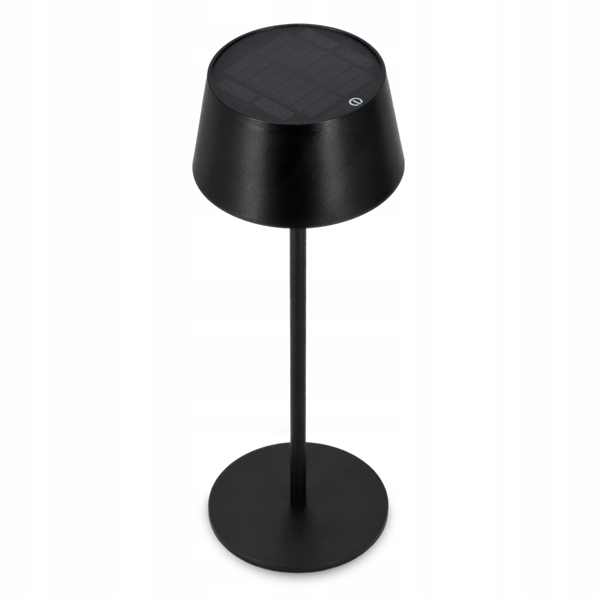 Lampă solară LED tactilă reglabilă LED/3W/5V USB 1800 mAh IP44 neagră