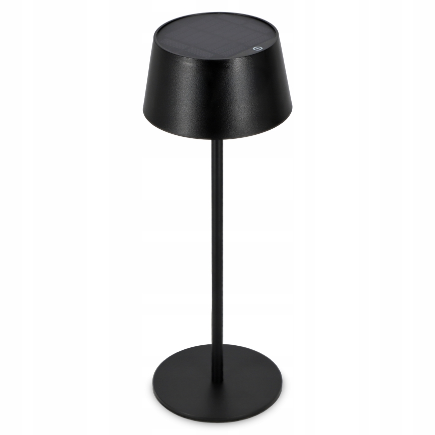 Lampă solară LED tactilă reglabilă LED/3W/5V USB 1800 mAh IP44 neagră
