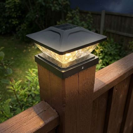Lampă solară LED TOYA, 4,5 W, 230 V, 3000/6500 K, 600 mAh, IP44, negru