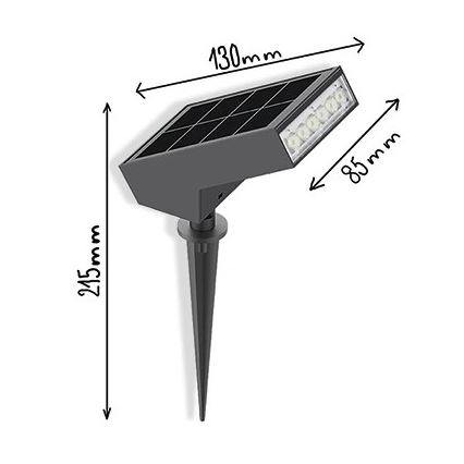 Lampă solară LED Viking, 1,4 W, 3,7 V, IP65, 3000 K
