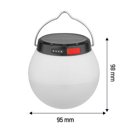 Lampă solară portabilă cu LED, reîncărcabilă și reglabilă LUMINA ORB LED/5V 800 mAh
