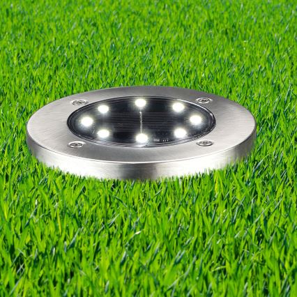 Lampă solară SOLLY LED/1,2V 6500K Ø 11,5 cm 300 mAh IP44 crom
