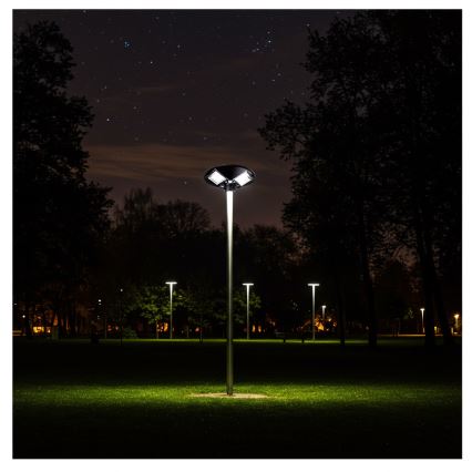 Lampă solară stradală LED reglabilă cu senzor LED/15W/6V 11000 mAh 6500 K IP65 negru + telecomandă