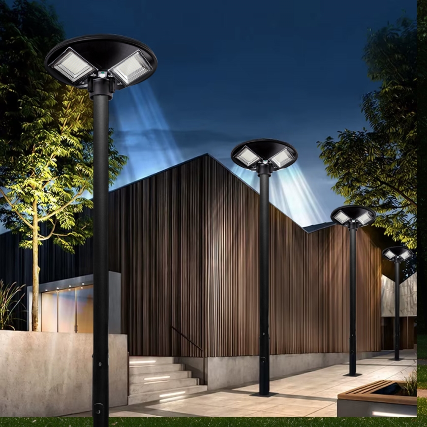 Lampă solară stradală LED reglabilă cu senzor LED/15W/6V 11000 mAh 6500 K IP65 negru + telecomandă