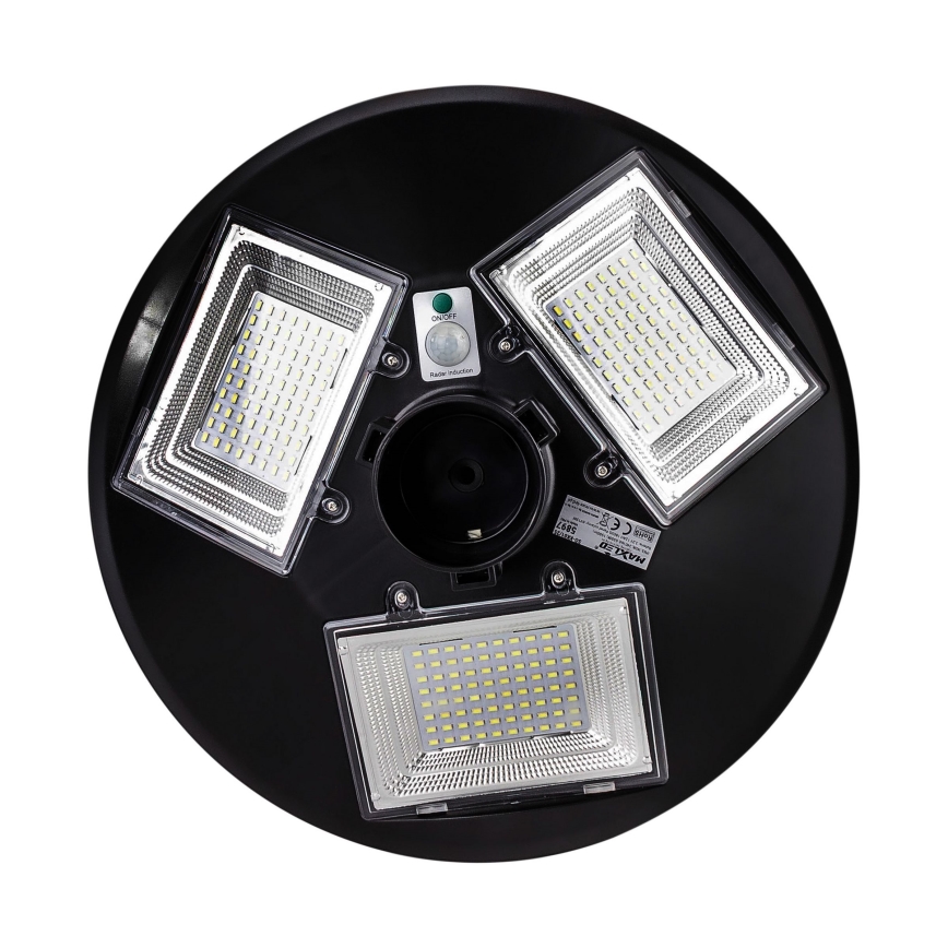 Lampă solară stradală LED reglabilă cu senzor LED/15W/6V 11000 mAh 6500 K IP65 negru + telecomandă