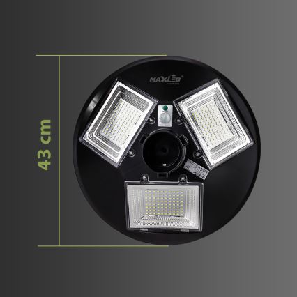 Lampă solară stradală LED reglabilă cu senzor LED/15W/6V 11000 mAh 6500 K IP65 negru + telecomandă