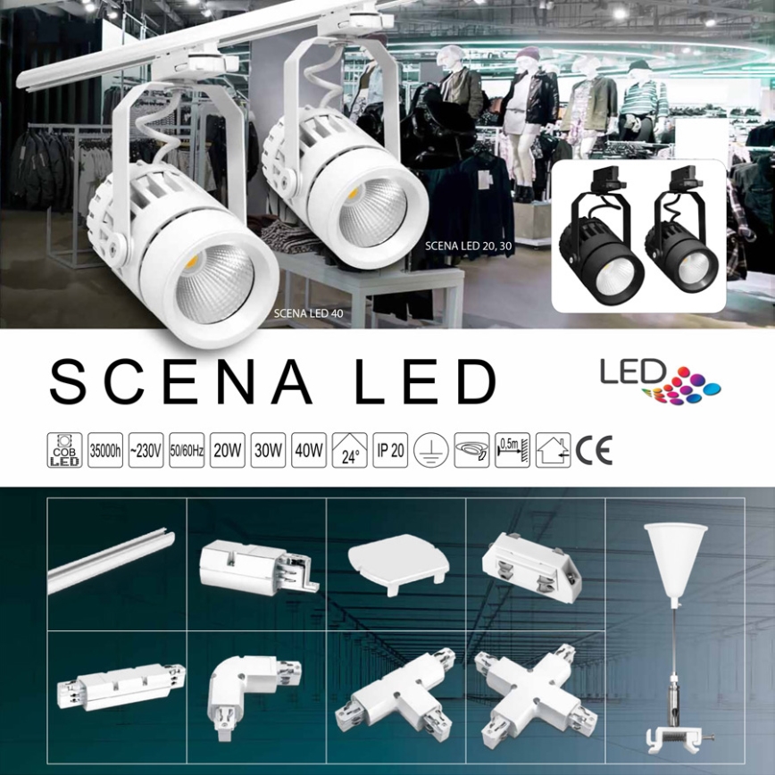 Lampa spot LED SCENA LED/20W/230V alba 3000 K