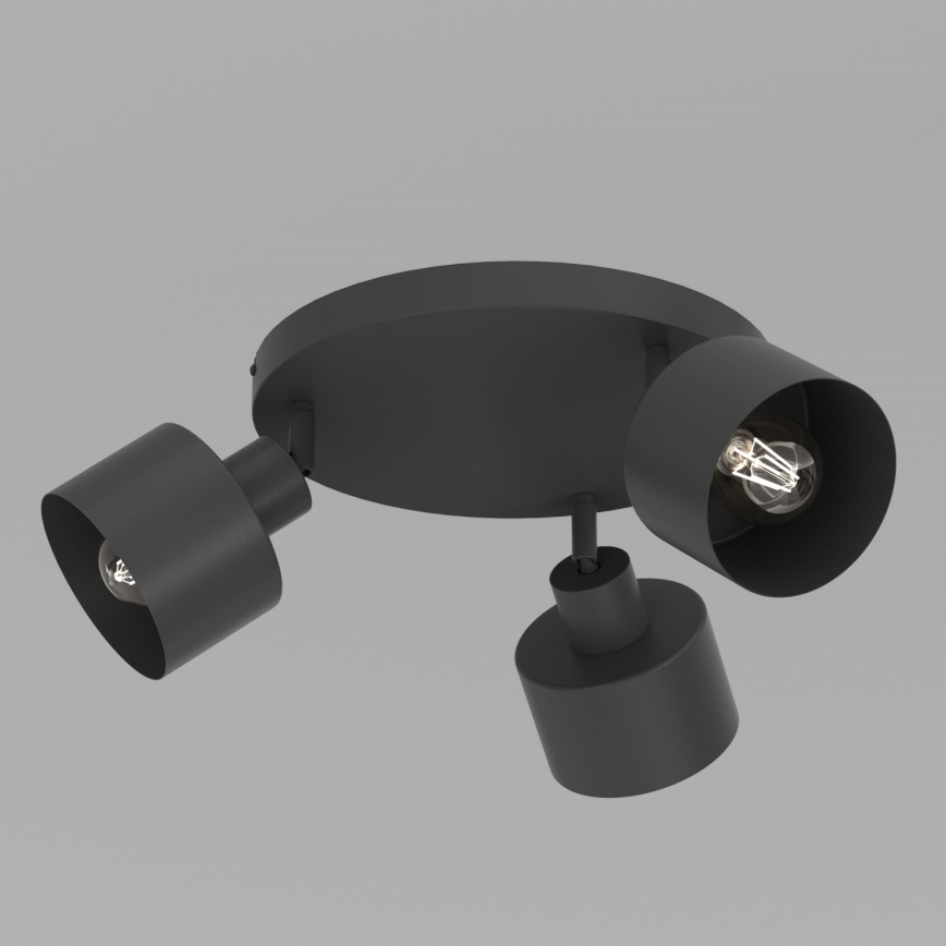 Lampă spot PARKLA, 3 x E27, 15 W, 230 V, negru