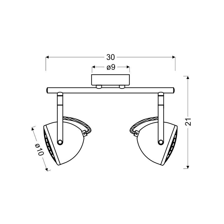 Lampă spot PENT 2xGU10/50W/230V
